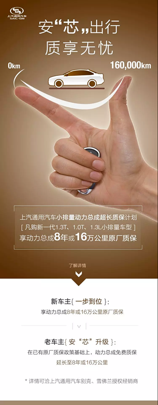 推八年超長質保 上汽通用為小排量動力上“保險”