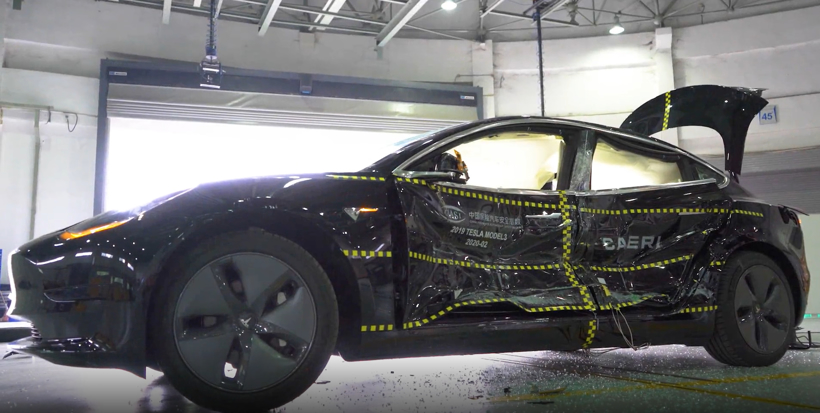 特斯拉，model 3碰撞測試,中保研model 3