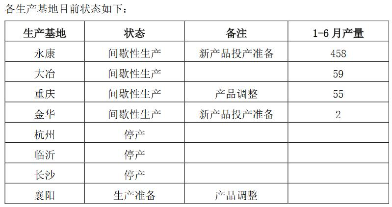 眾泰汽車，眾泰虧損,眾泰復產計劃
