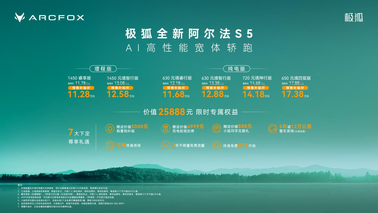全新極狐阿爾法S5預售11.28萬起，把L3級技術下放給年輕人